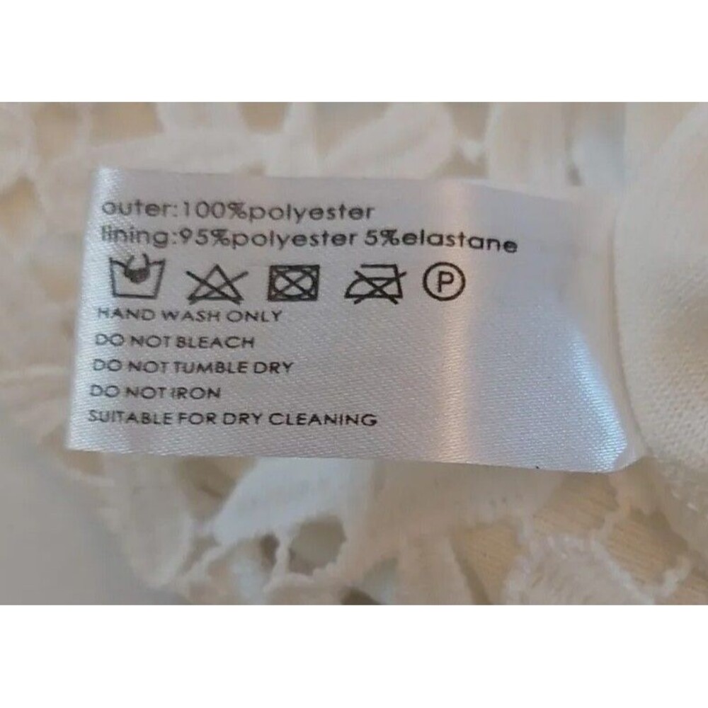 Nwt Elvi Us Sz 14 Uk Sz 18 Shift Dress Crochet Lace Lined White Black Trim New - Picture 11 of 11